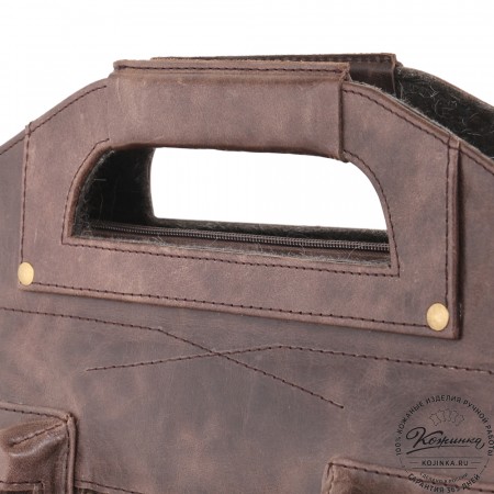  Универсальный кожаный портфель "Диего" (темно-коричневый антик) 